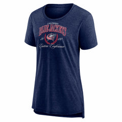 Columbus Blue Jackets Women's Reign Supreme Tri-Blend T-Shirt - Navy T-shirts