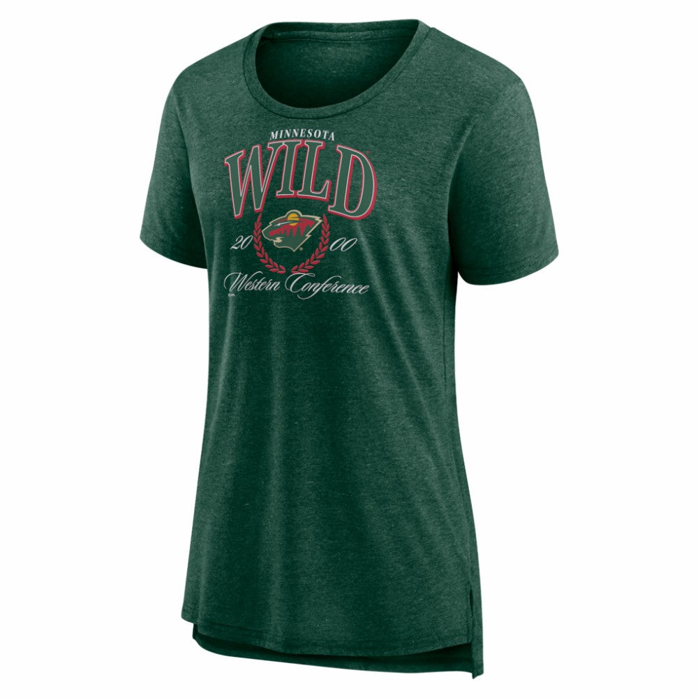 Minnesota Wild Women's Reign Supreme Tri-Blend T-Shirt - Green T-shirts