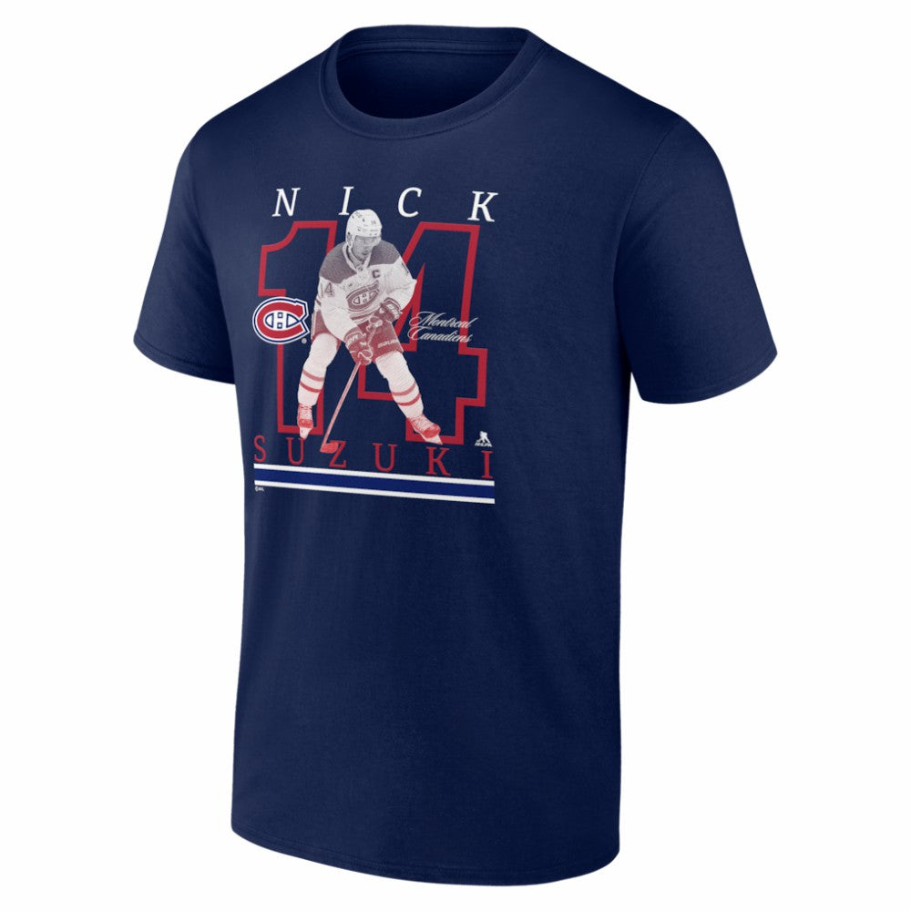 Nick Suzuki Montreal Canadiens Player Show T-Shirt - Navy T-shirts