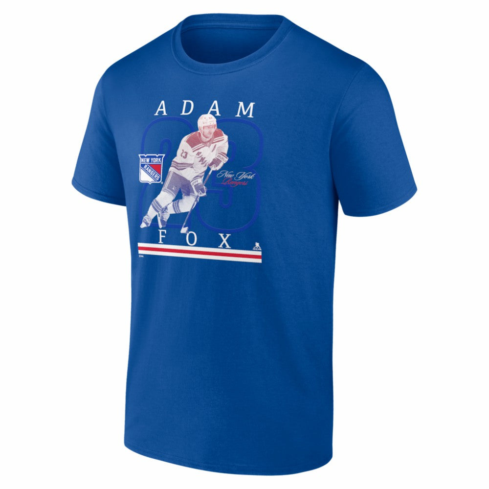 Adam Fox New York Rangers Player Show T-Shirt - Blue T-shirts