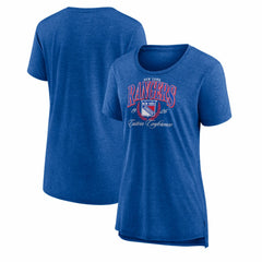 New York Rangers Women's Reign Supreme Tri-Blend T-Shirt - Blue T-shirts