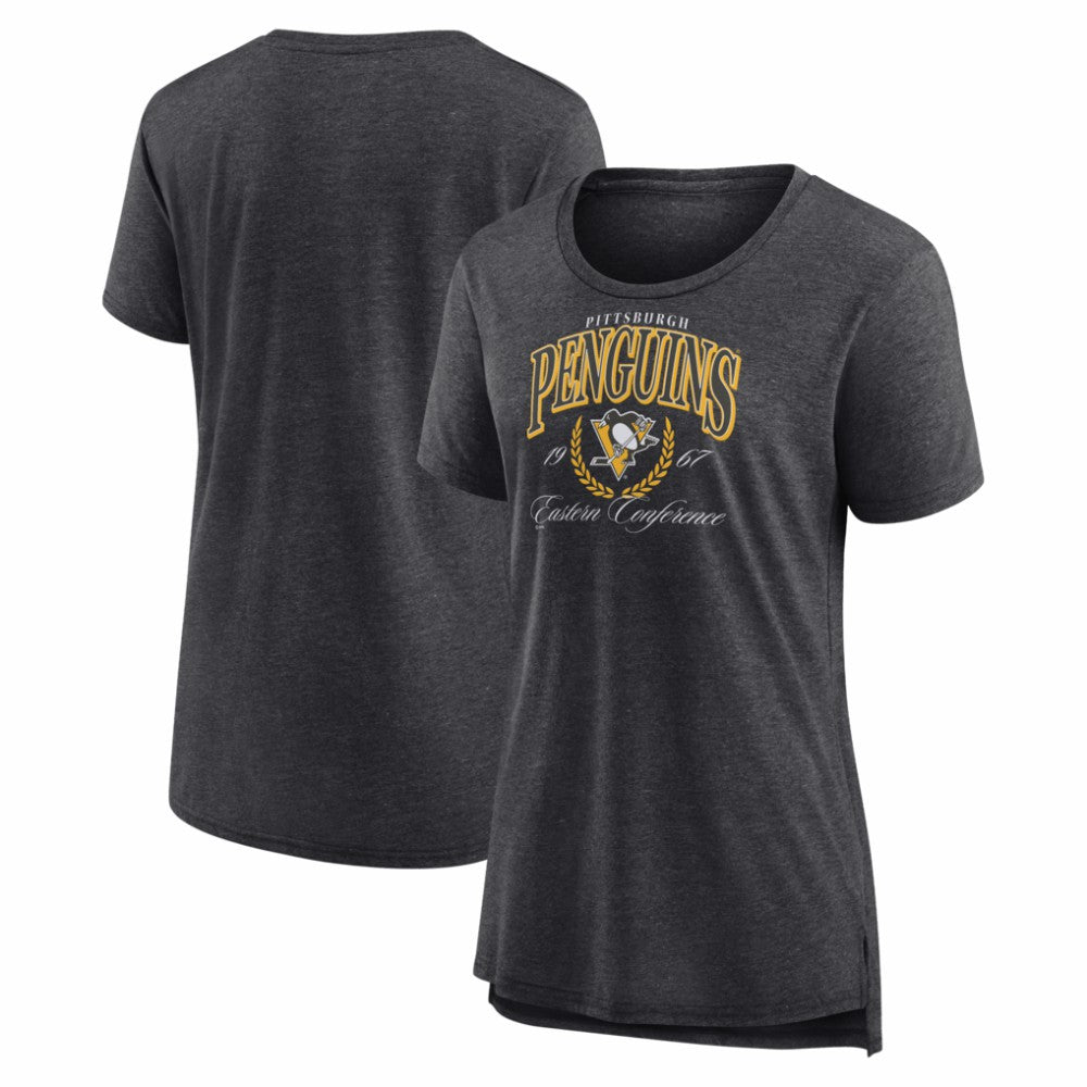 Pittsburgh Penguins Women's Reign Supreme Tri-Blend T-Shirt - Gray T-shirts