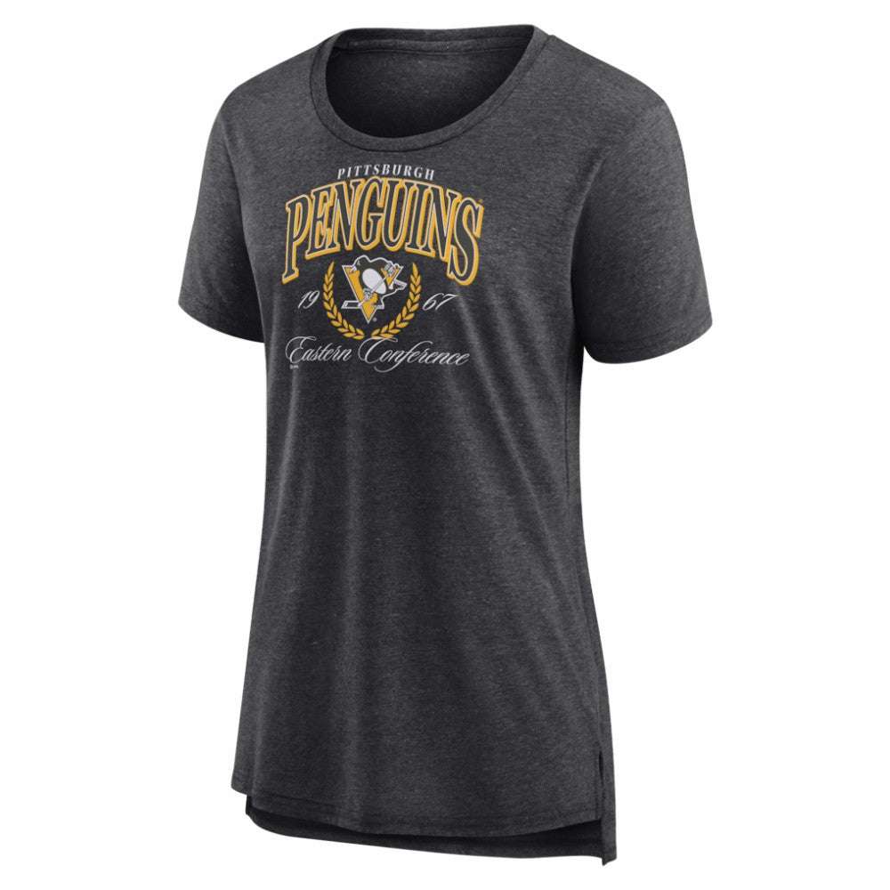 Pittsburgh Penguins Women's Reign Supreme Tri-Blend T-Shirt - Gray T-shirts