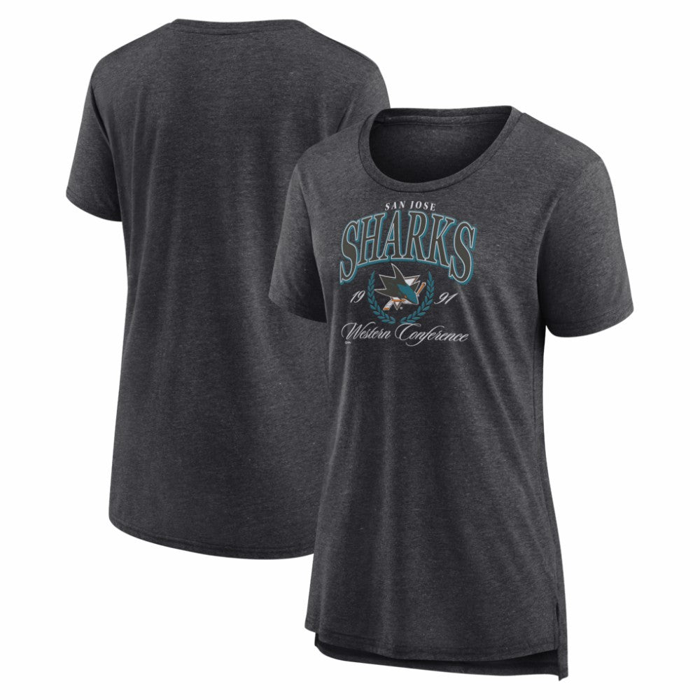 San Jose Sharks Women's Reign Supreme Tri-Blend T-Shirt - Gray T-shirts
