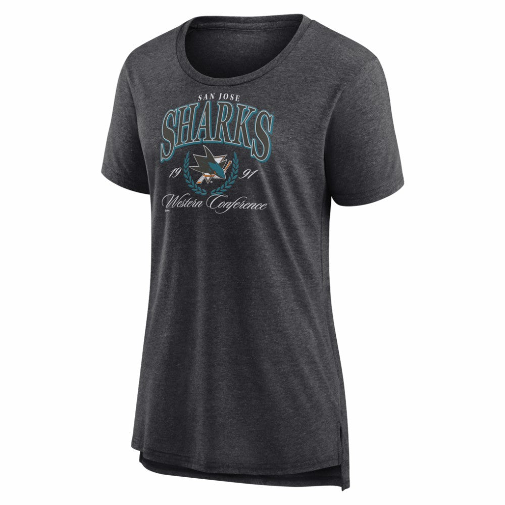 San Jose Sharks Women's Reign Supreme Tri-Blend T-Shirt - Gray T-shirts