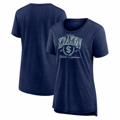 Seattle Kraken Women's Reign Supreme Tri-Blend T-Shirt - Deep Sea Blue T-shirts