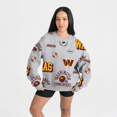 Washington Commanders Gameday Couture Women's Always On Repeat Fleece Sweatshirt - Heather Gray for sale