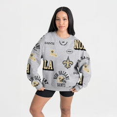 New Orleans Saints Gameday Couture Women's Always On Repeat Fleece Sweatshirt - Heather Gray online