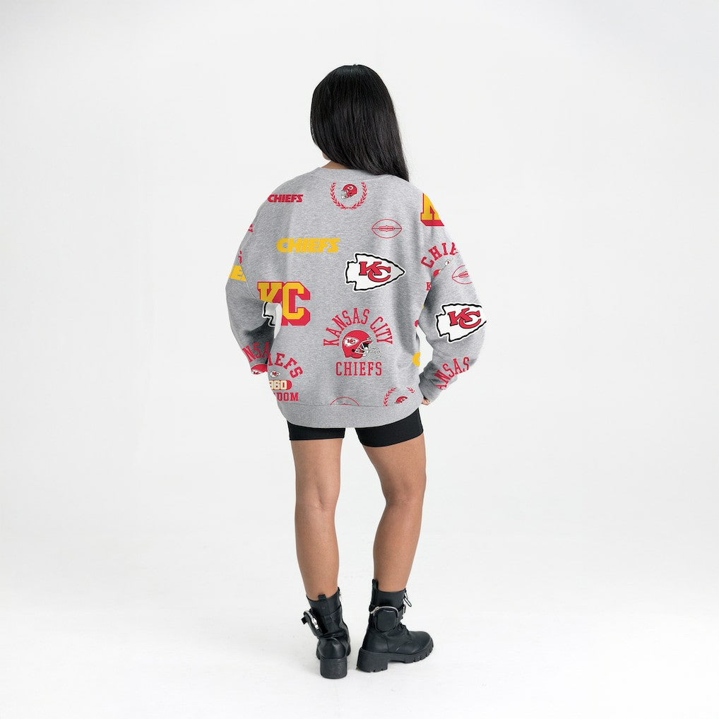 Kansas City Chiefs Gameday Couture Women's Always On Repeat Fleece Sweatshirt - Heather Gray online