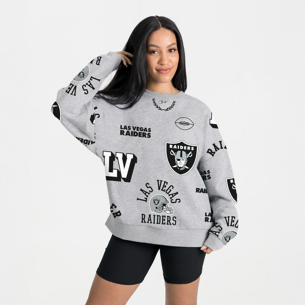 Las Vegas Raiders Gameday Couture Women's Always On Repeat Fleece Sweatshirt - Heather Gray for sale