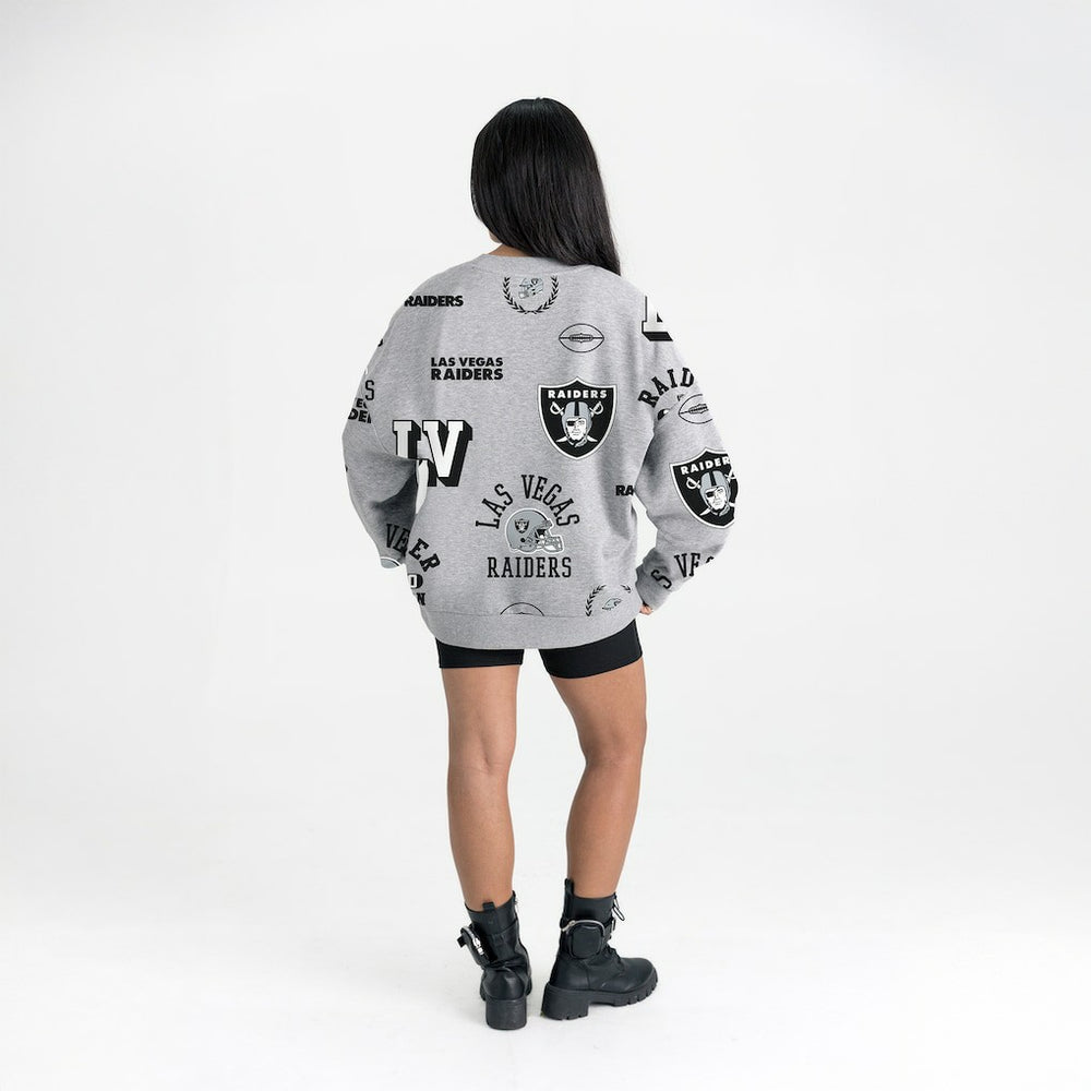 Las Vegas Raiders Gameday Couture Women's Always On Repeat Fleece Sweatshirt - Heather Gray for sale