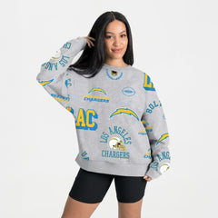 Los Angeles Chargers Gameday Couture Women's Always On Repeat Fleece Sweatshirt - Heather Gray online