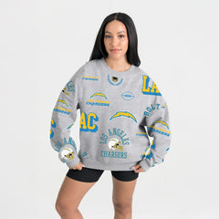 Los Angeles Chargers Gameday Couture Women's Always On Repeat Fleece Sweatshirt - Heather Gray online