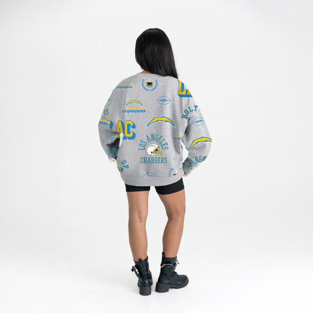 Los Angeles Chargers Gameday Couture Women's Always On Repeat Fleece Sweatshirt - Heather Gray online