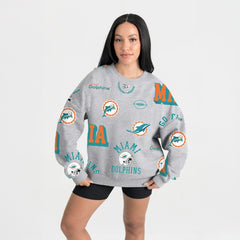 Miami Dolphins Gameday Couture Women's Always On Repeat Fleece Sweatshirt - Heather Gray on sale