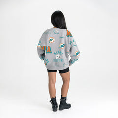 Miami Dolphins Gameday Couture Women's Always On Repeat Fleece Sweatshirt - Heather Gray on sale