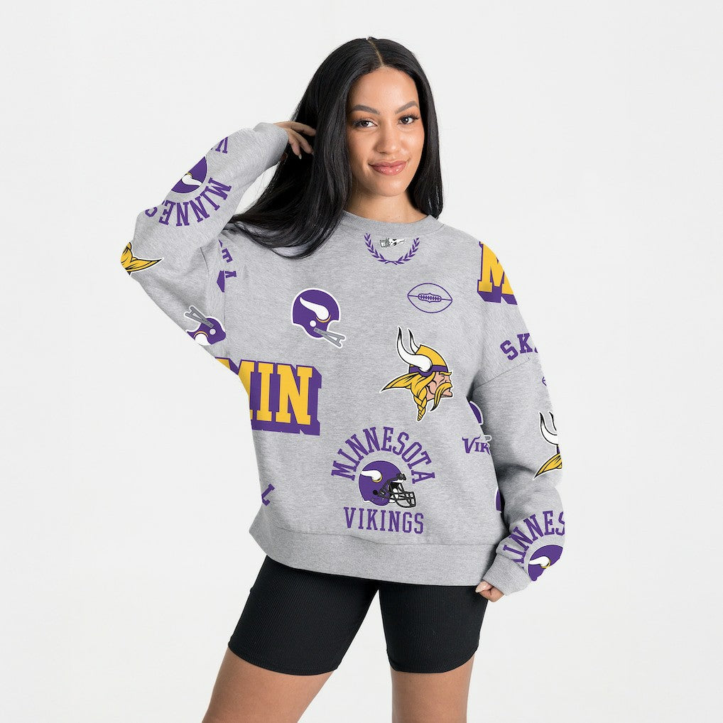 Minnesota Vikings Gameday Couture Women's Always On Repeat Fleece Sweatshirt - Heather Gray online
