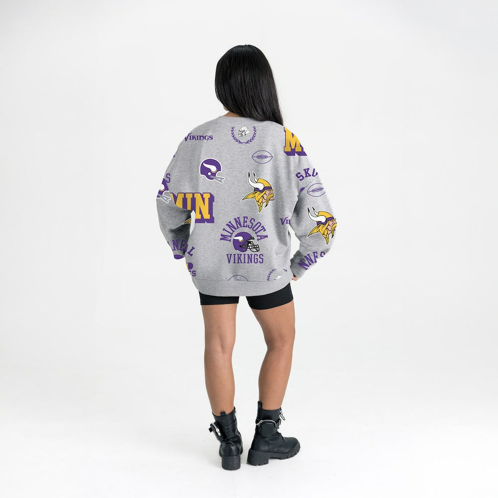 Minnesota Vikings Gameday Couture Women's Always On Repeat Fleece Sweatshirt - Heather Gray online