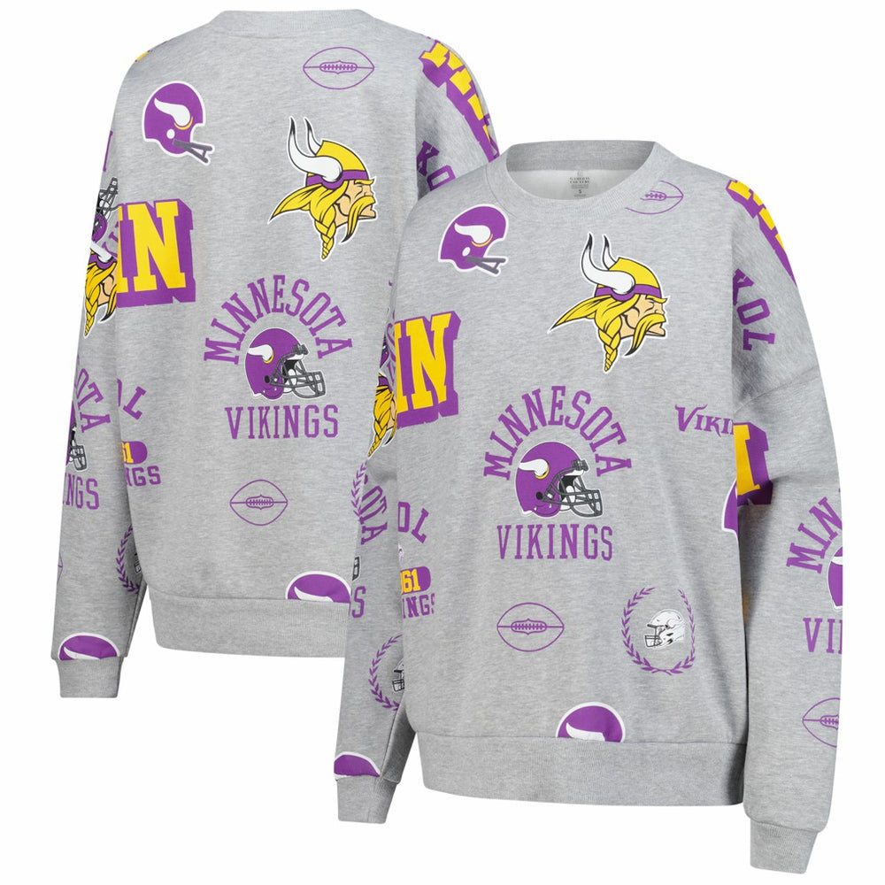 Minnesota Vikings Gameday Couture Women's Always On Repeat Fleece Sweatshirt - Heather Gray online