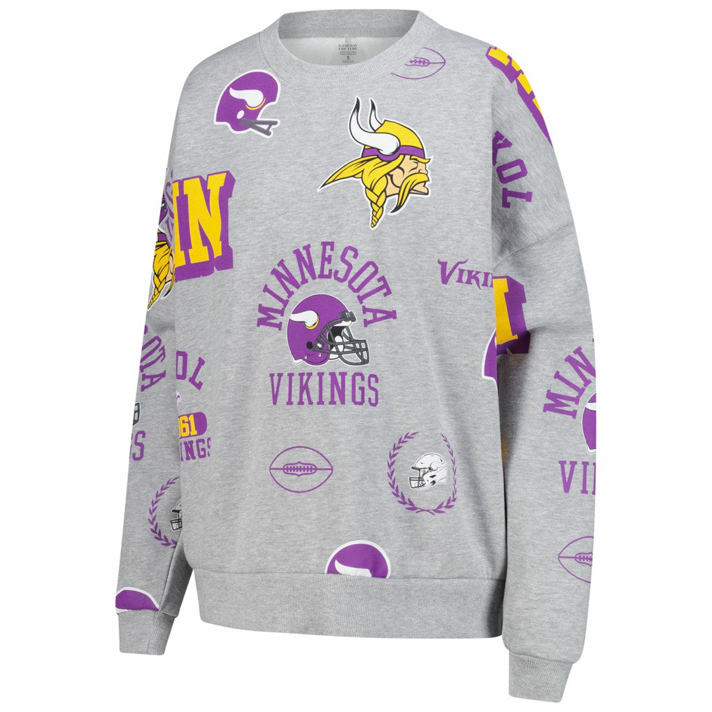 Minnesota Vikings Gameday Couture Women's Always On Repeat Fleece Sweatshirt - Heather Gray online