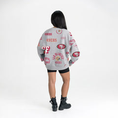 San Francisco 49ers Gameday Couture Women's Always On Repeat Fleece Sweatshirt - Heather Gray on sale