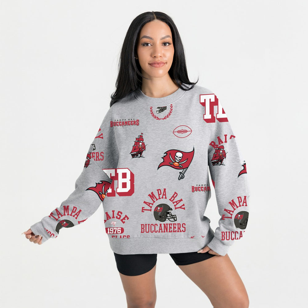 Tampa Bay Buccaneers Gameday Couture Women's Always On Repeat Fleece Sweatshirt - Heather Gray online