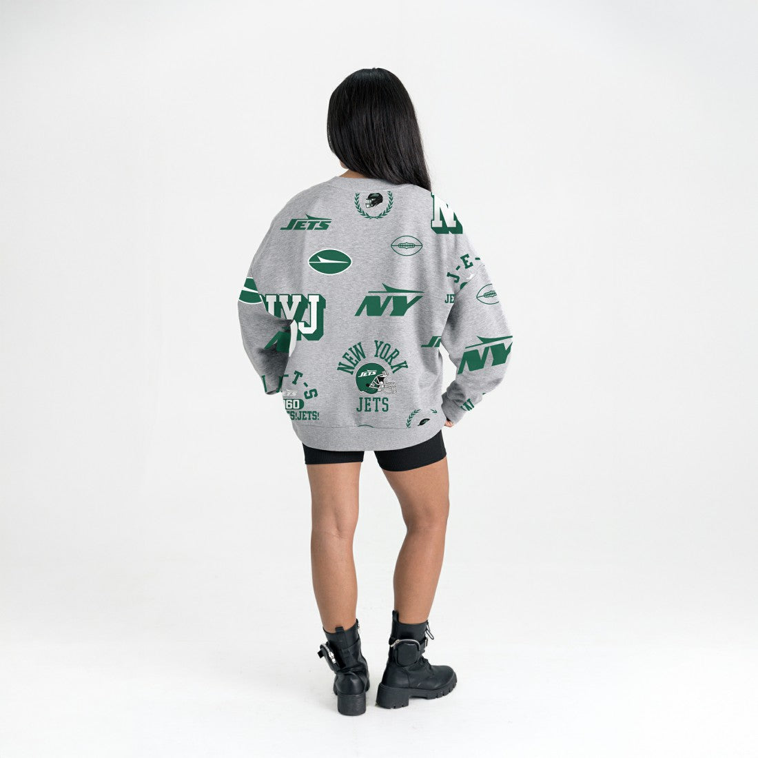 New York Jets Gameday Couture Women's Always On Repeat Fleece Sweatshirt - Heather Gray for sale