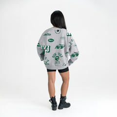 New York Jets Gameday Couture Women's Always On Repeat Fleece Sweatshirt - Heather Gray for sale