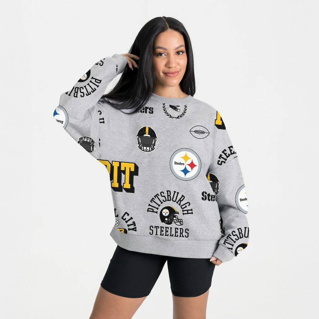 Pittsburgh Steelers Gameday Couture Women's Always On Repeat Fleece Sweatshirt - Heather Gray outlet