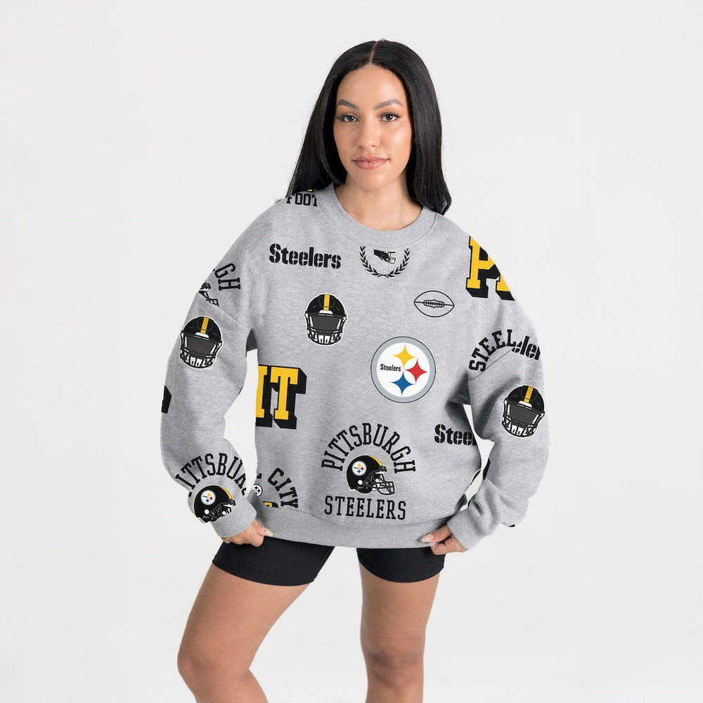 Pittsburgh Steelers Gameday Couture Women's Always On Repeat Fleece Sweatshirt - Heather Gray outlet