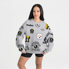 Pittsburgh Steelers Gameday Couture Women's Always On Repeat Fleece Sweatshirt - Heather Gray outlet