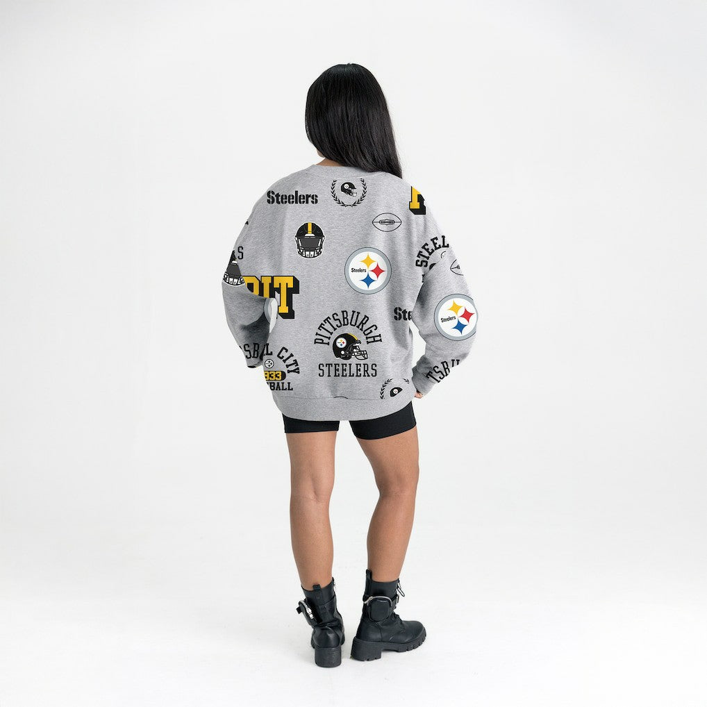 Pittsburgh Steelers Gameday Couture Women's Always On Repeat Fleece Sweatshirt - Heather Gray outlet
