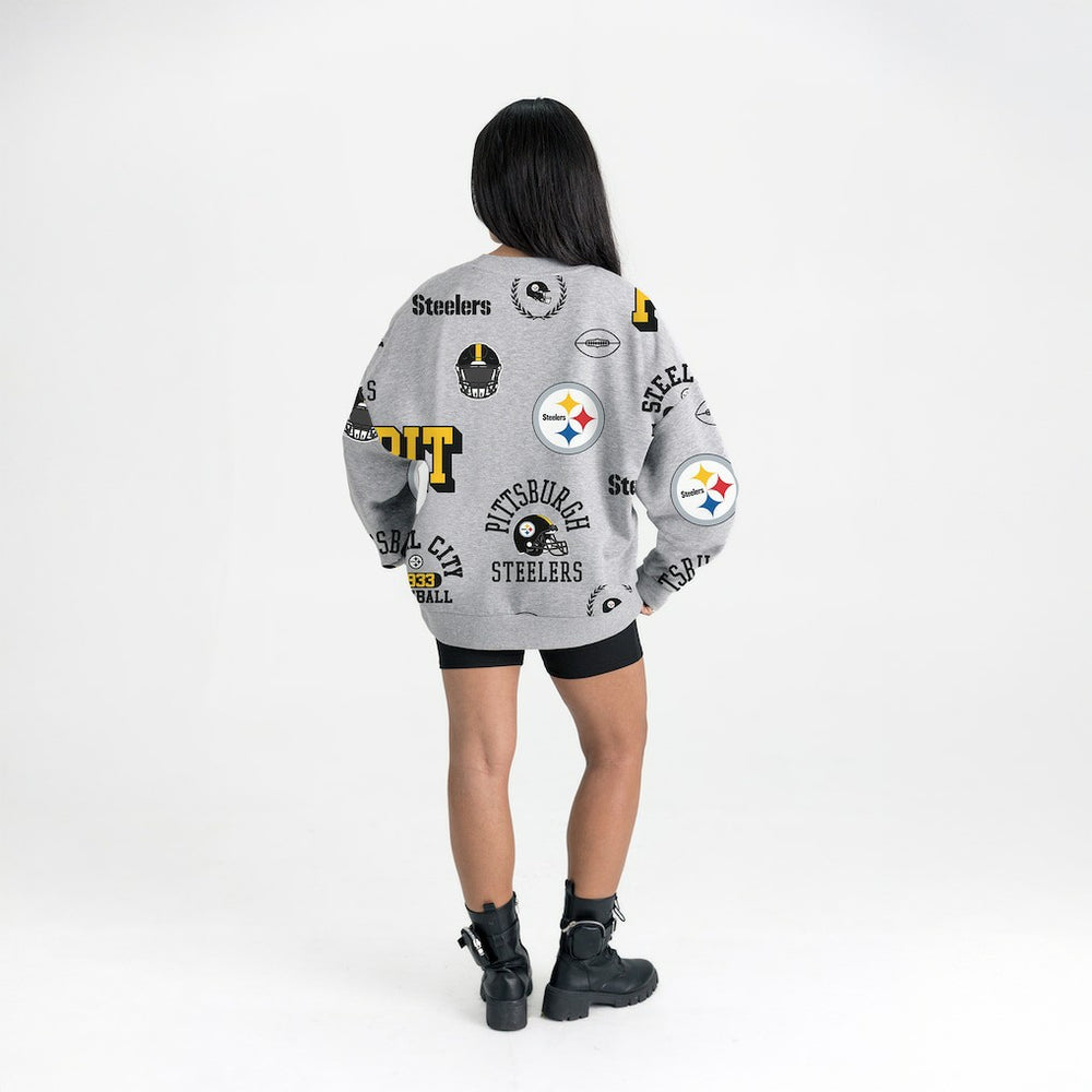 Pittsburgh Steelers Gameday Couture Women's Always On Repeat Fleece Sweatshirt - Heather Gray outlet