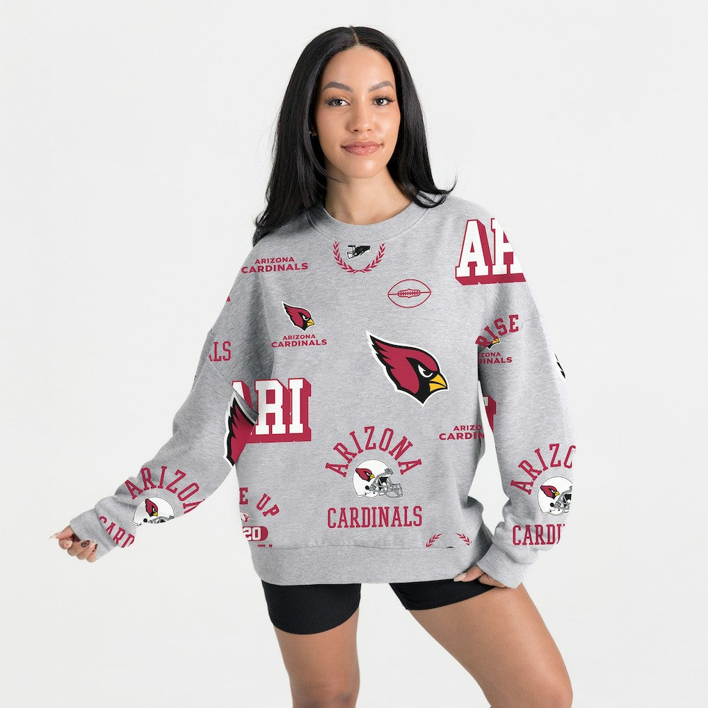 Arizona Cardinals Gameday Couture Women's Always On Repeat Fleece Sweatshirt - Heather Gray sale