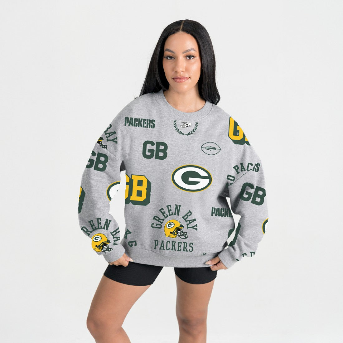 Green Bay Packers Gameday Couture Women's Always On Repeat Fleece Sweatshirt - Heather Gray online
