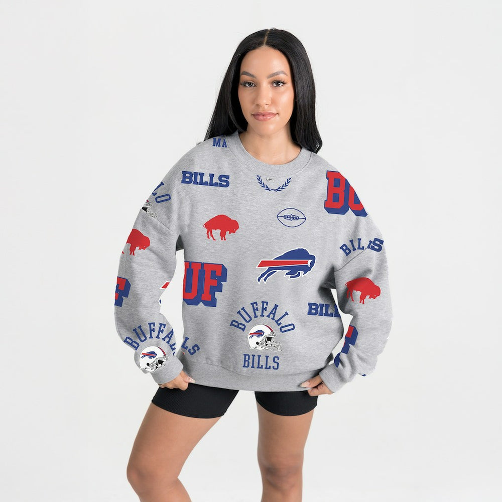 Buffalo Bills Gameday Couture Women's Always On Repeat Fleece Sweatshirt - Heather Gray cheap