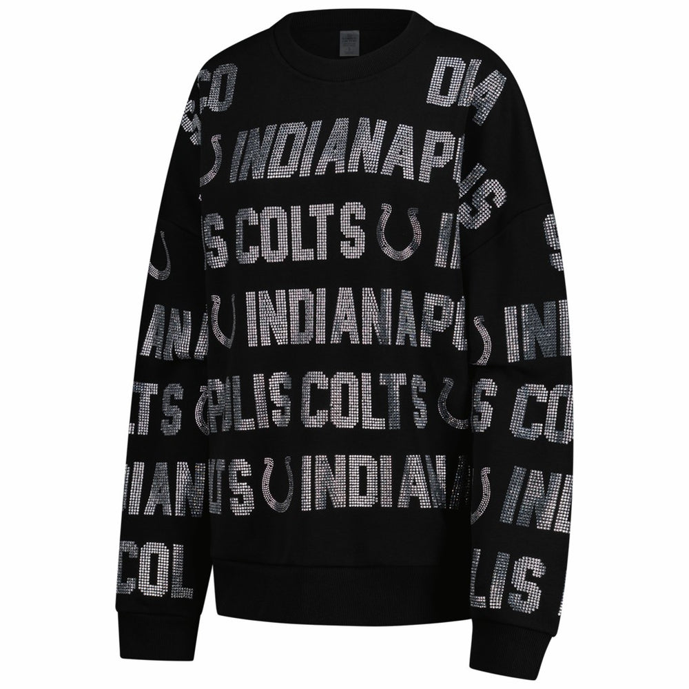 Indianapolis Colts Gameday Couture Women's Oversized Hype Era Rhinestone Text Sweatshirt - Black discount