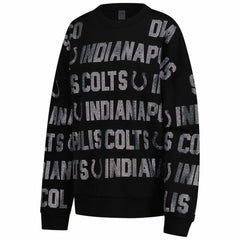 Indianapolis Colts Gameday Couture Women's Oversized Hype Era Rhinestone Text Sweatshirt - Black discount