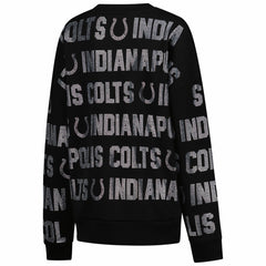 Indianapolis Colts Gameday Couture Women's Oversized Hype Era Rhinestone Text Sweatshirt - Black discount
