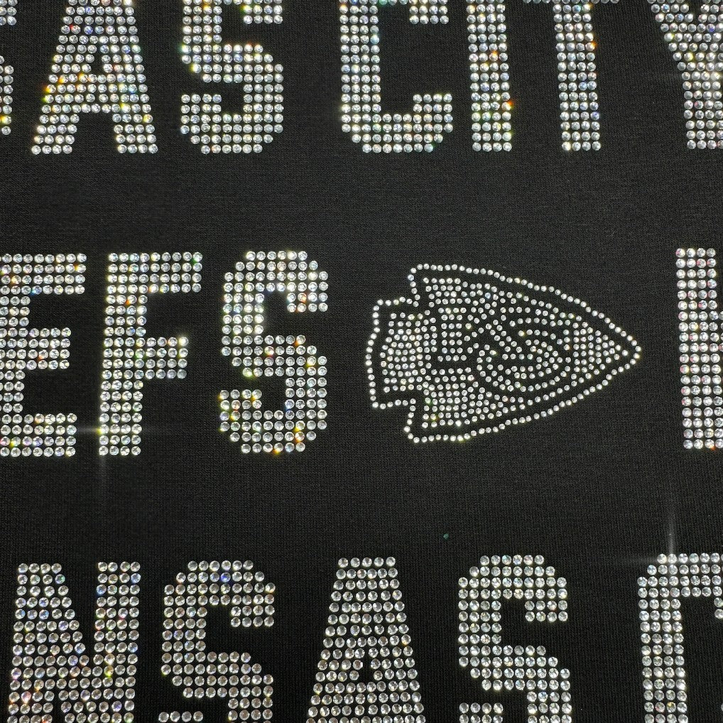 Kansas City Chiefs Gameday Couture Women's Oversized Hype Era Rhinestone Text Sweatshirt - Black online