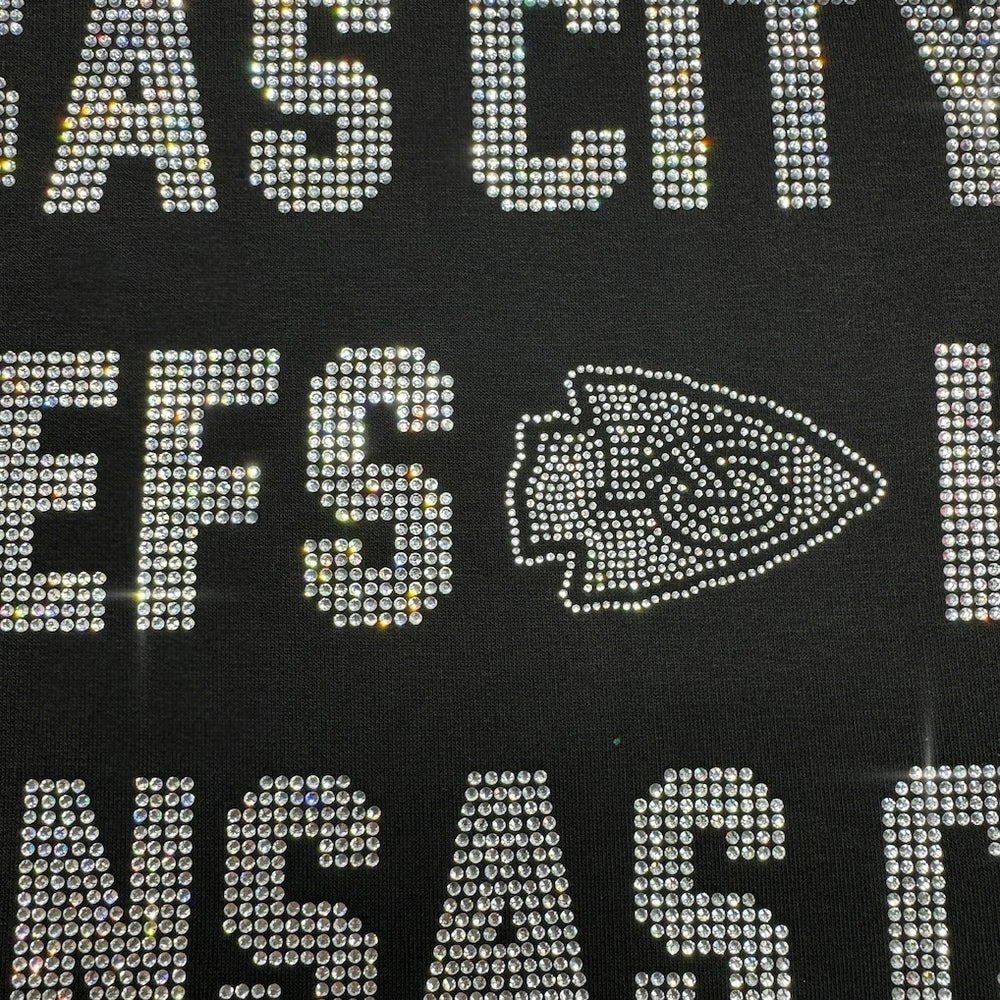 Kansas City Chiefs Gameday Couture Women's Oversized Hype Era Rhinestone Text Sweatshirt - Black online
