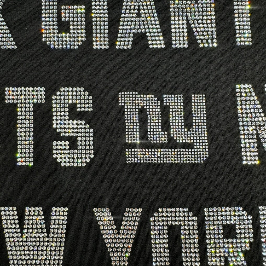 New York Giants Gameday Couture Women's Oversized Hype Era Rhinestone Text Sweatshirt - Black for sale