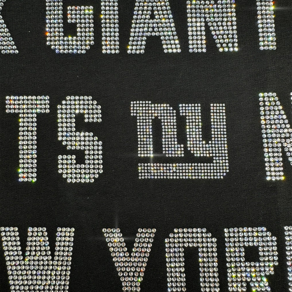 New York Giants Gameday Couture Women's Oversized Hype Era Rhinestone Text Sweatshirt - Black for sale
