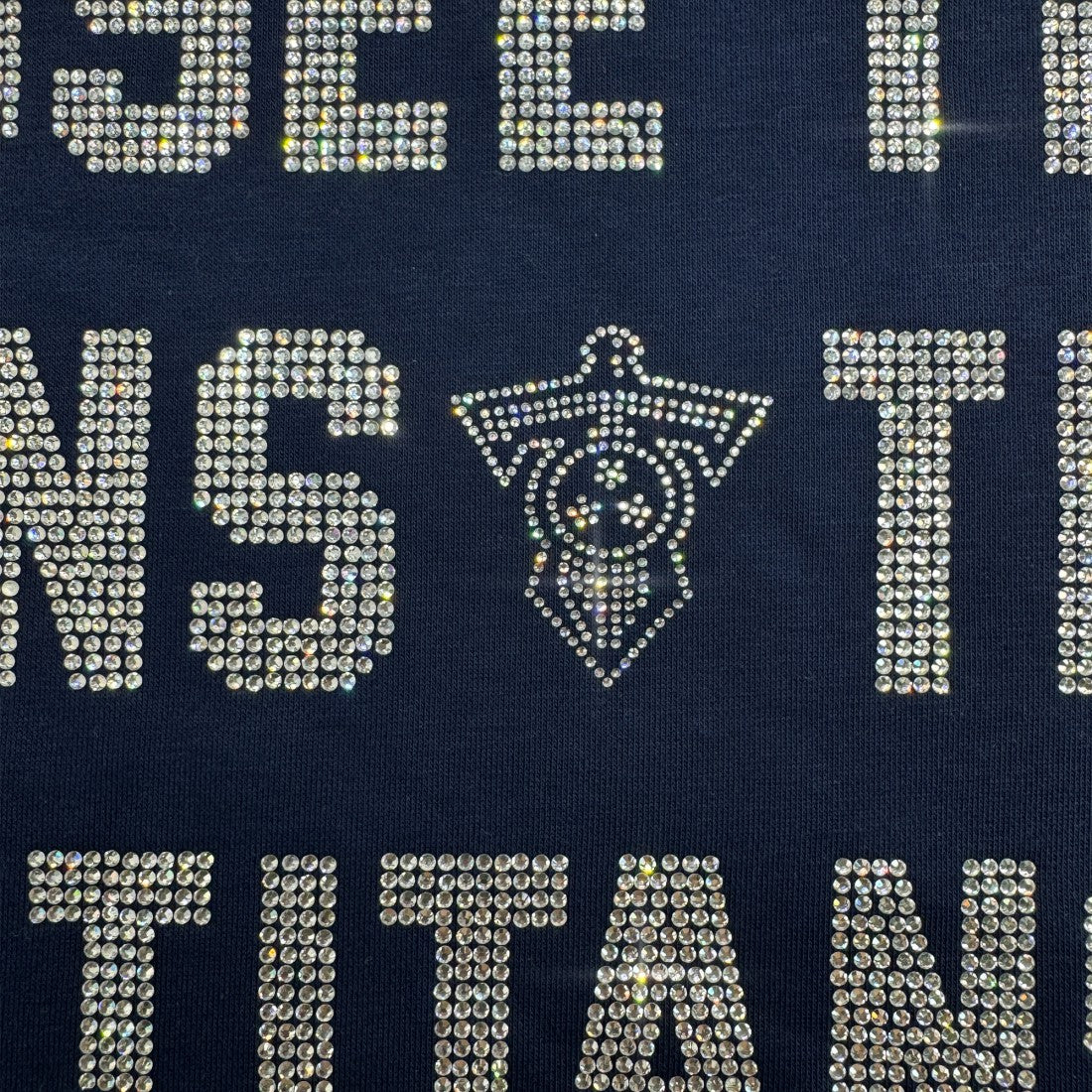 Tennessee Titans Gameday Couture Women's Oversized Hype Era Rhinestone Text Sweatshirt - Navy online