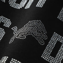 Detroit Lions Gameday Couture Women's Oversized Hype Era Rhinestone Text Sweatshirt - Black cheap