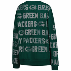 Green Bay Packers Gameday Couture Women's Oversized Hype Era Rhinestone Text Sweatshirt - Green on sale