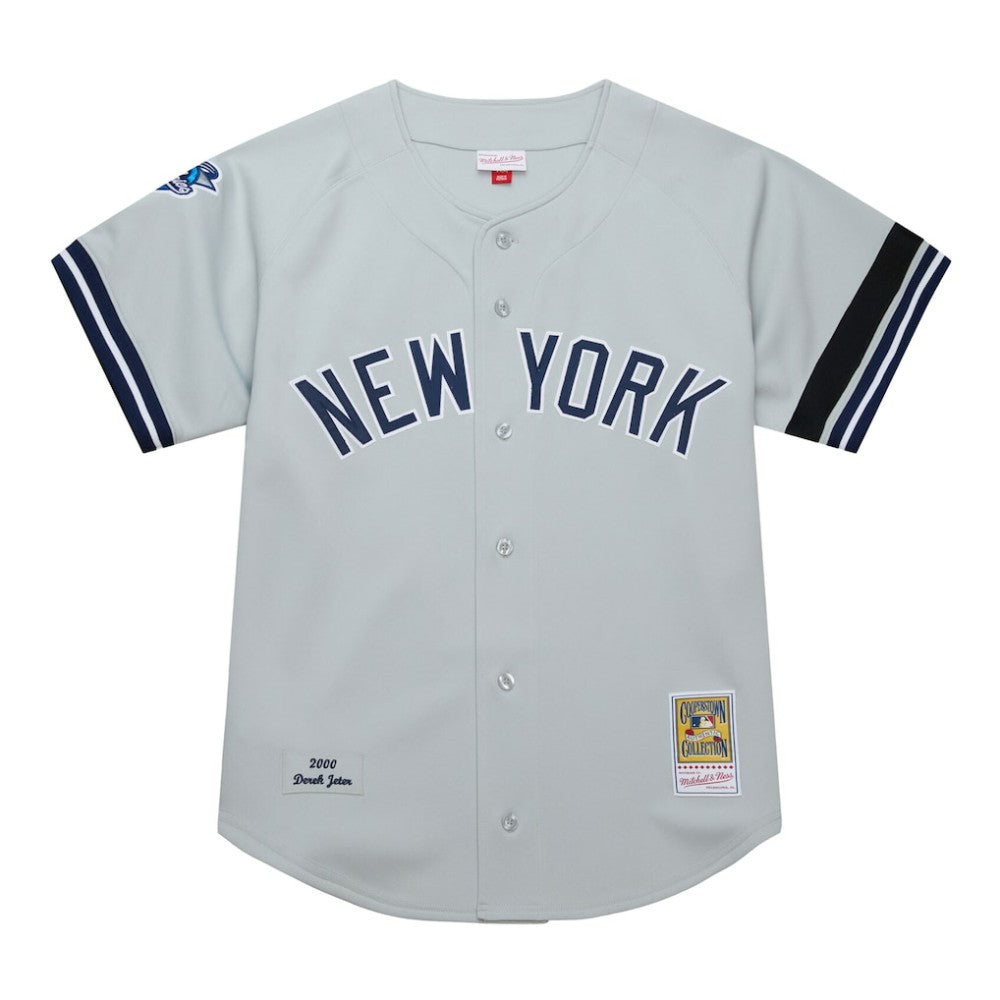 Derek Jeter New York Yankees Cooperstown Collection 2000 World Series Authentic Jersey Gray