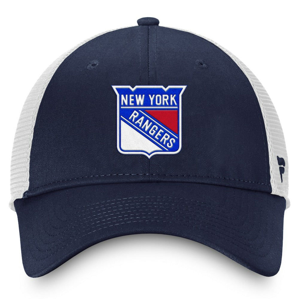 New York Rangers Fanatics Core Primary Logo Trucker Adjustable Hat - Blue/White Hats
