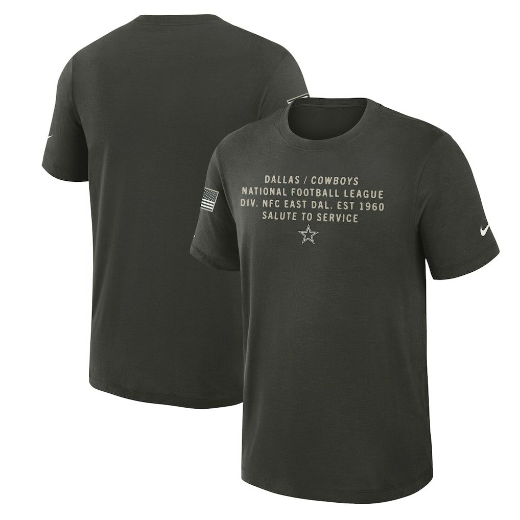 Dallas Cowboys 2025 Salute to Service Sideline Slub Dri-FIT T-Shirt - Forest Green for sale