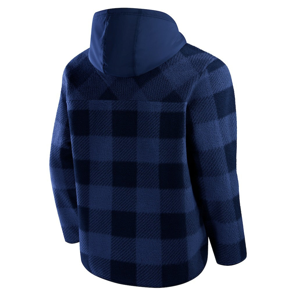 Dallas Cowboys Elements Plaid Polar Fleece Quarter-Zip Hoodie - Navy sale
